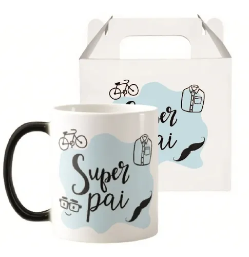 Caneca Mágica Presente Divertido Super Pai Dia dos Pais