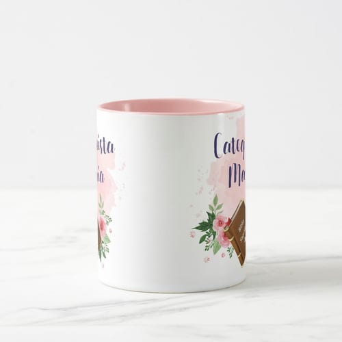 Caneca Personalizada e Delicada para Catequesistas Católica