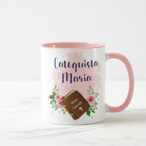 Caneca Personalizada e Delicada para Catequesistas Católica