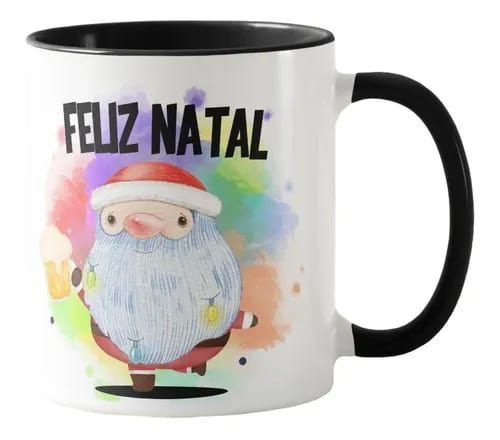 Caneca Feliz Natal Presente Amigo Papai Noel Divertido