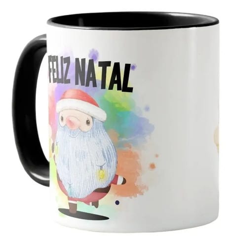 Caneca Feliz Natal Presente Amigo Papai Noel Divertido