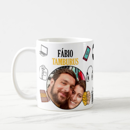 Caneca Masculina Presente Personalizado com Nome e Foto