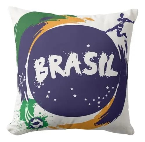 Almofada Personalizada Bandeira do Brasil País do Futebol - Outros (almofada brasil)