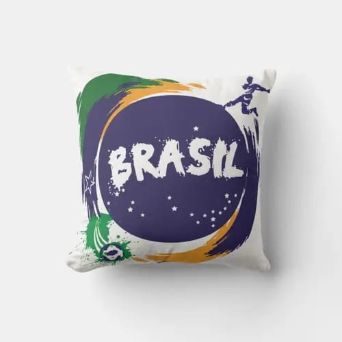 Almofada Personalizada Bandeira do Brasil País do Futebol