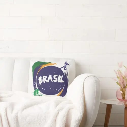 Almofada Personalizada Bandeira do Brasil País do Futebol