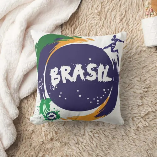 Almofada Personalizada Bandeira do Brasil País do Futebol