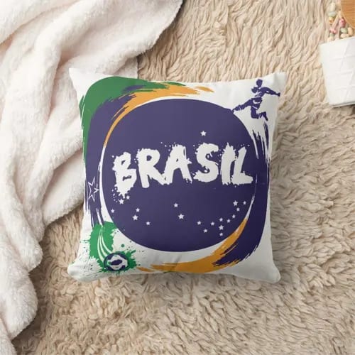 Almofada Personalizada Bandeira do Brasil País do Futebol