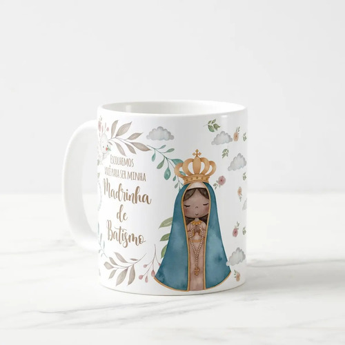 Caneca Padrinhos de Batismo | Presente para Consagração | Pronta Entrega | Caixinha Personalizada