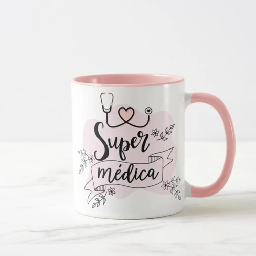 Caneca Feminina Presente Criativo Dia do Médico Super Médica