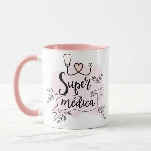 Caneca Feminina Presente Criativo Dia do Médico Super Médica