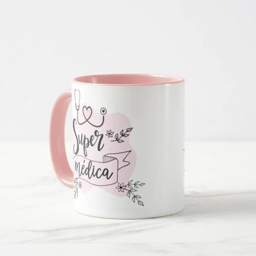 Caneca Feminina Presente Criativo Dia do Médico Super Médica