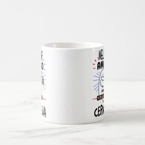 Caneca Personalizada Divertida Melhor Amigo com Cerveja