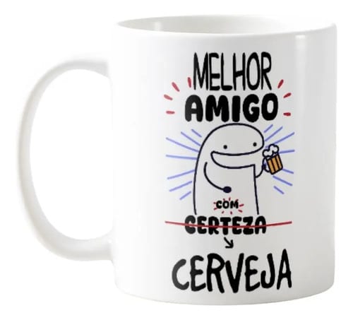 Caneca Personalizada Divertida Melhor Amigo com Cerveja