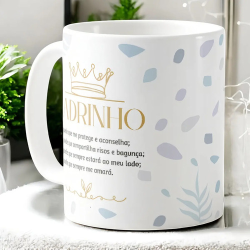 Caneca Personalizada Padrinho Presente Proteção e Amor