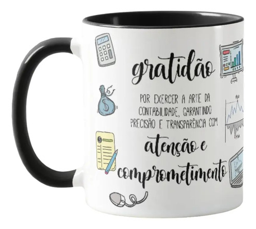 Caneca Profissão Homenagem Empresa Funcionário Contabilidade - Profissões (Contador(a))
