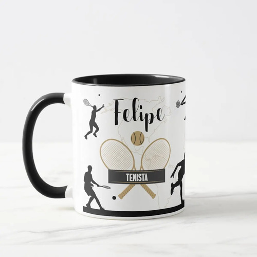Caneca Tênis Personalizada Presente Criativo Homem Tenista