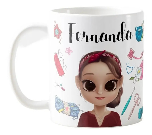 Caneca Artesã Crochê Presente Criativo Mulher Empreededora - Profissões (Artesã(o))