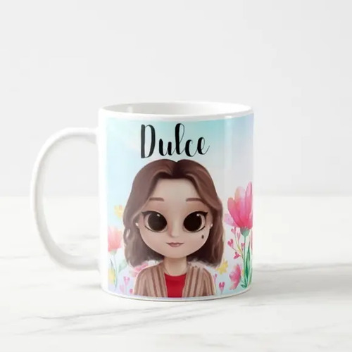 Caneca Personalizada Feminina Presente Criativo Mulher Flor