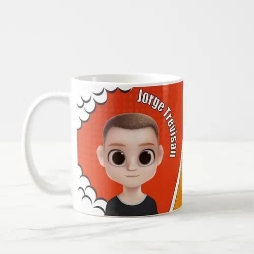 Caneca Personalizada Pop Arte com Nome e Avatar - Profissões (Homem)