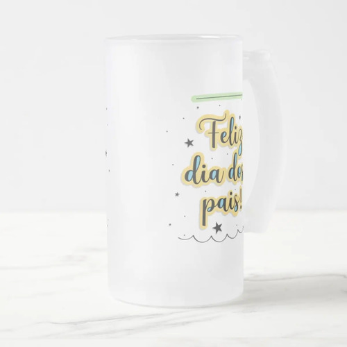 Copo de Vidro Cerveja Feliz Dia dos Pais Presente Pai Papai