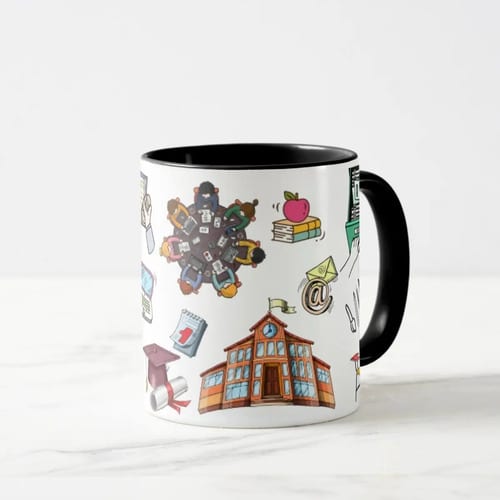 Caneca Presente Dia dos Professores Escola para a Secretaria