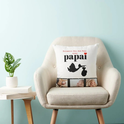 Almofada Decorativa Presente Dia dos Pais Papai com Foto