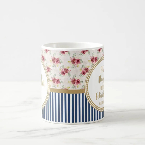 Caneca Personalizada Delicada Aniversário com o Nome e Frase