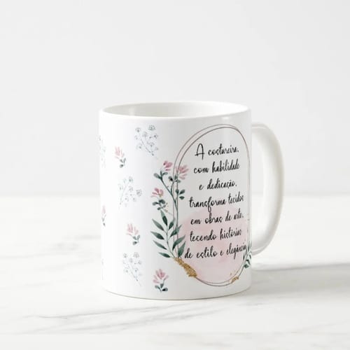 Caneca Feminina Delicada Presente Profissão Costureira