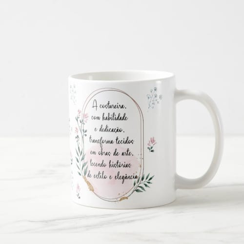 Caneca Feminina Delicada Presente Profissão Costureira