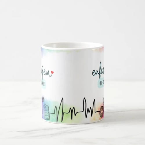 Caneca Profissão Enfermagem Hospital Que Cuida com Amor