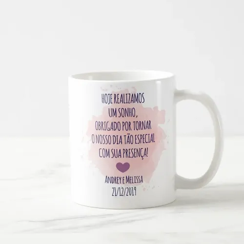 Caneca Casamento Lembrança Familia Irmã do Noivo com Nomes