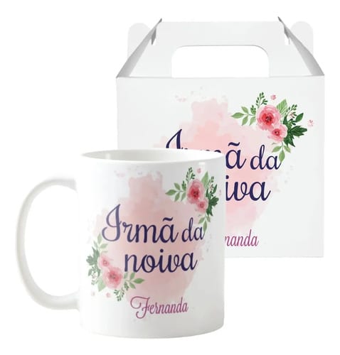 Caneca Casamento Lembrança Familia Irmã da Noiva com Nomes - Casamento (Convidados)