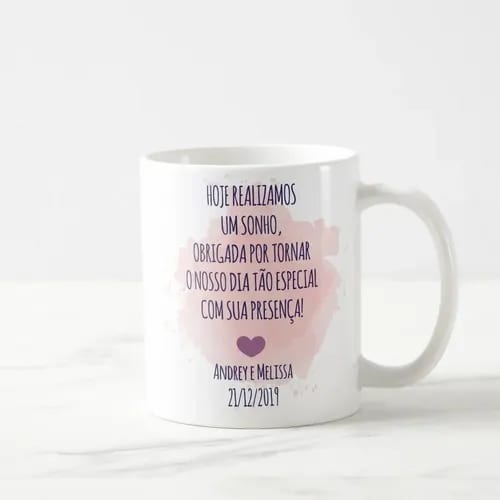 Caneca Casamento Lembrança Familia Irmã da Noiva com Nomes