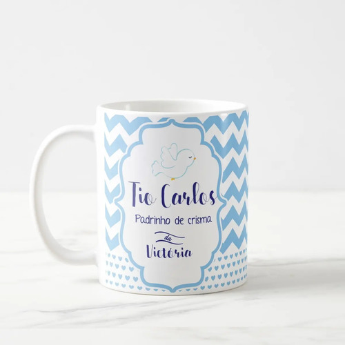 Caneca Crisma Presente Crismando Padrinho de Crisma