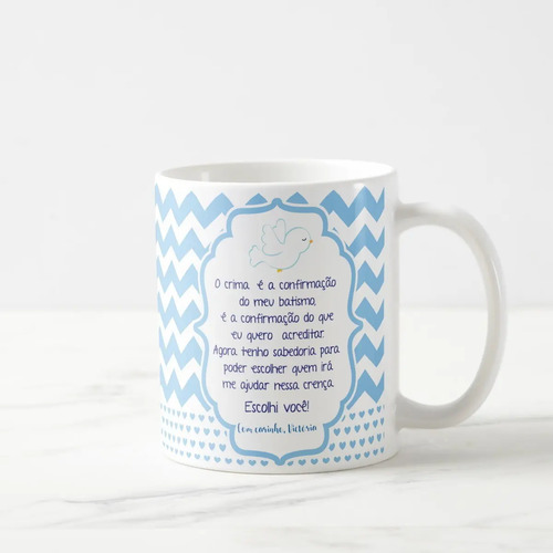 Caneca Crisma Presente Crismando Padrinho de Crisma
