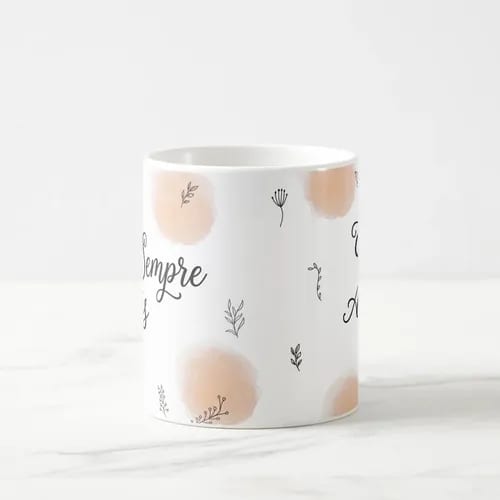 Caneca Casal com Frase Para Sempre Nós - Dia dos Namorados - Branca