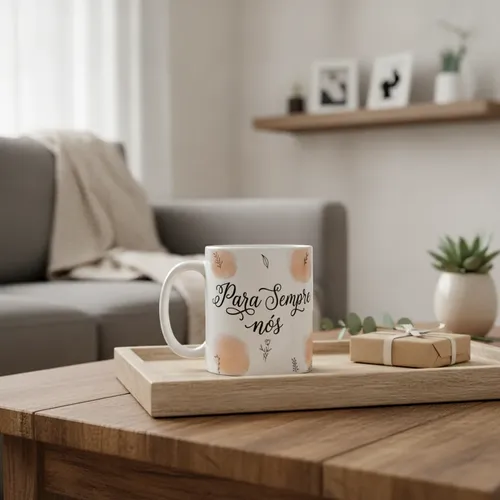 Caneca Casal com Frase Para Sempre Nós - Dia dos Namorados - Branca - Outros (Casal)