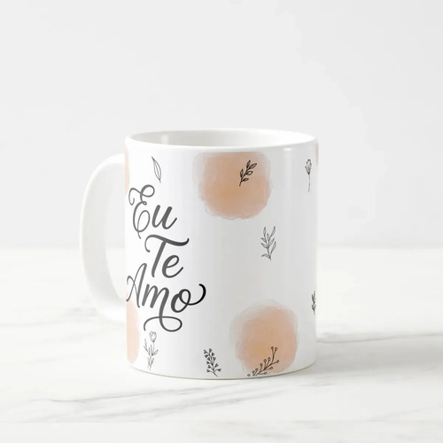 Caneca Personalizada Declação de Amor Eu Te Amo - Branca