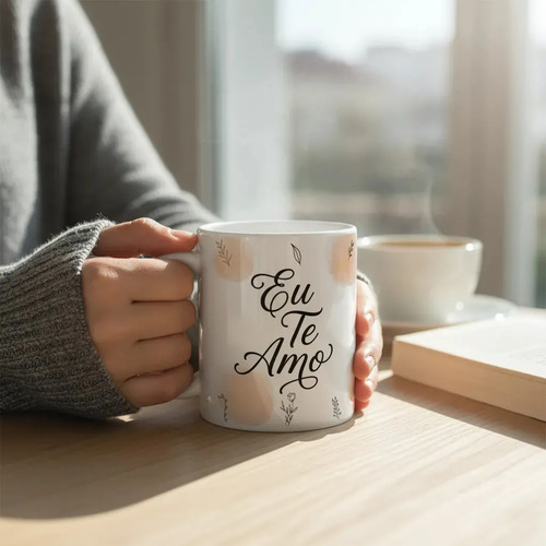Caneca Personalizada Declação de Amor Eu Te Amo - Branca
