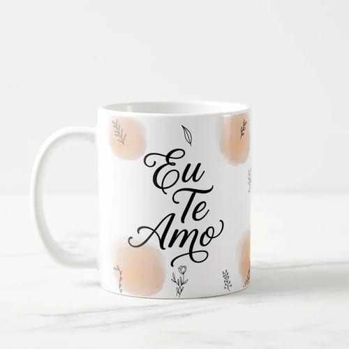 Caneca Personalizada Declação de Amor Eu Te Amo - Branca