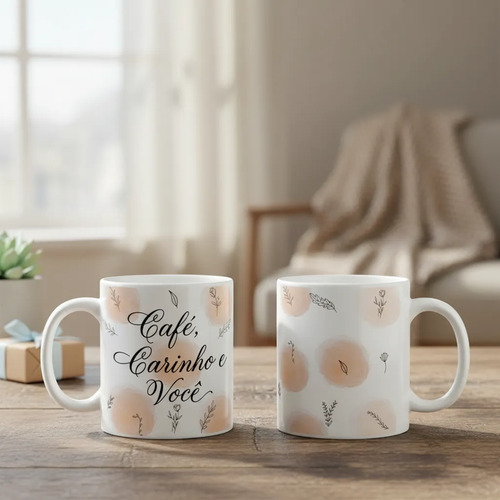 Caneca Café Carinho e Você - Branca - Outros (Casal)