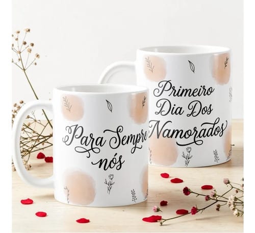 Kit 2 Canecas Pra Sempre Nós e Primeiro Dia Dos Namorados - Outros (Casal)