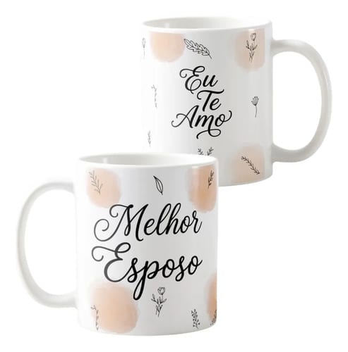 Kit 2 Canecas Esposa e Esposo Brancas Pronta Entrega