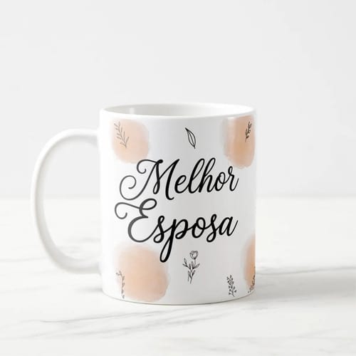 Kit 2 Canecas Esposa e Esposo Brancas Pronta Entrega