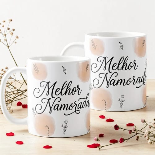 Kit 2 Canecas Namorada e Namorado Brancas Entrega - Outros (Casal)
