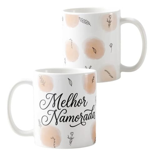 Kit 2 Canecas Namorada e Namorado Brancas Entrega