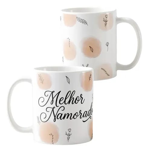 Kit 2 Canecas Namorada e Namorado Brancas Entrega
