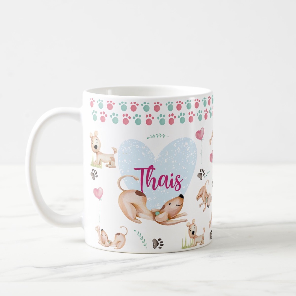 Caneca Cachorro Vira Lata Um Café com Muito Amor - Pet (Dono de Cachorro)