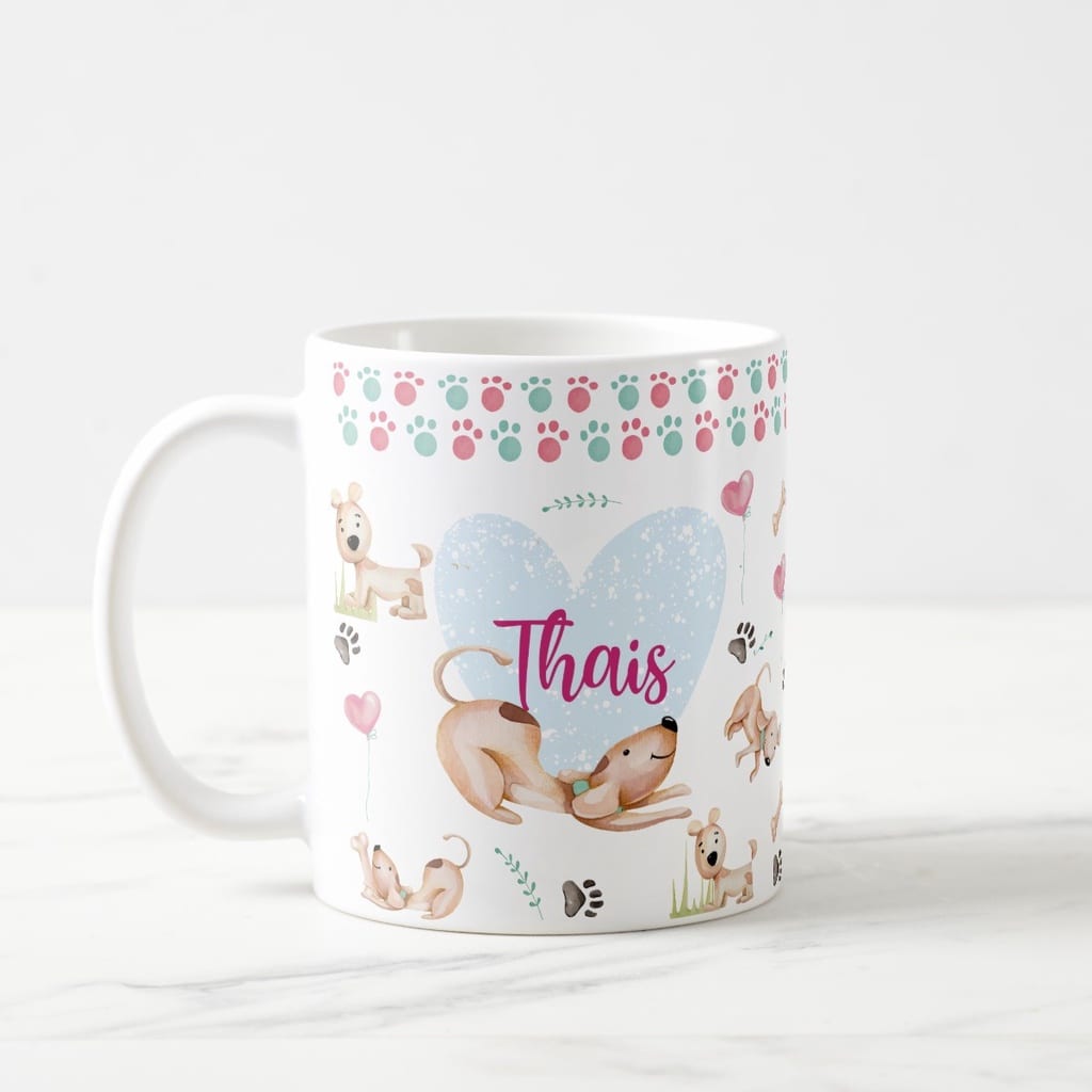 Caneca Cachorro Vira Lata Um Café com Muito Amor - Pet (Dono de Cachorro)