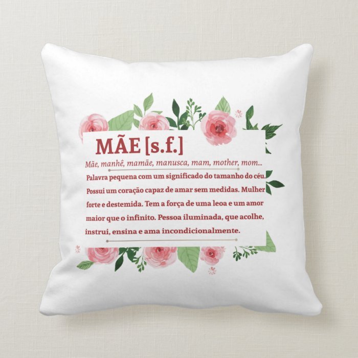 Almofada Personalizada com o Significado Mãe de Dia das Mães